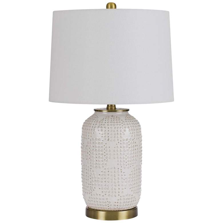Image 2 Cal Lighting Sedalia 24" Brass Finish Ivory Ceramic Table Lamp