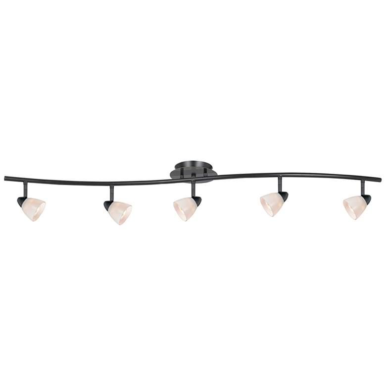 Image 1 Cal Lighting Serpentine 48 1/2 inch 5-Light Bronze and White Track Fixture