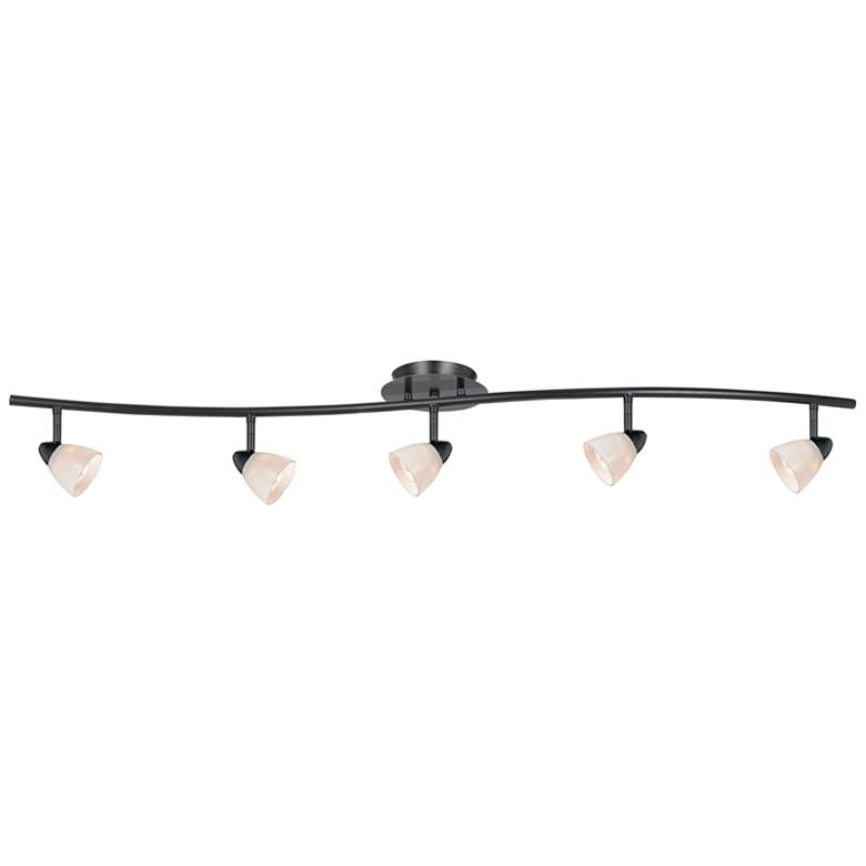 Image 1 Cal Lighting Serpentine 48 1/2" 5-Light Bronze and White Track Fixture