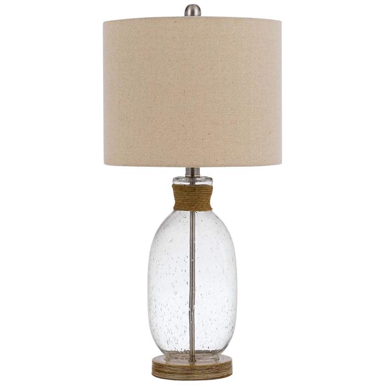 Image 1 Cal Lighting Seymour 25 1/2" Clear Bubble Glass Rope Table Lamp