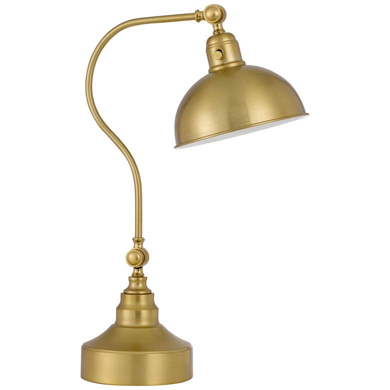 Image 2 Cal Lighting Simpson 25 inch Antique Brass Adjustable Downbridge Desk Lamp