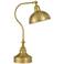 Cal Lighting Simpson 25" Antique Brass Adjustable Downbridge Desk Lamp