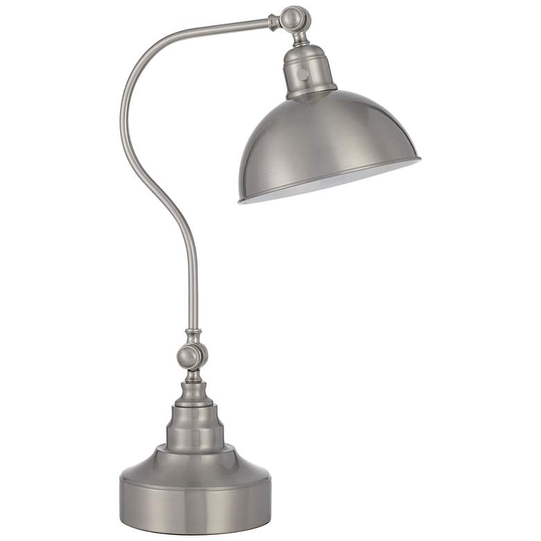 Image 2 Cal Lighting Simpson 25" Brushed Steel Adjustable Downbridge Desk Lamp