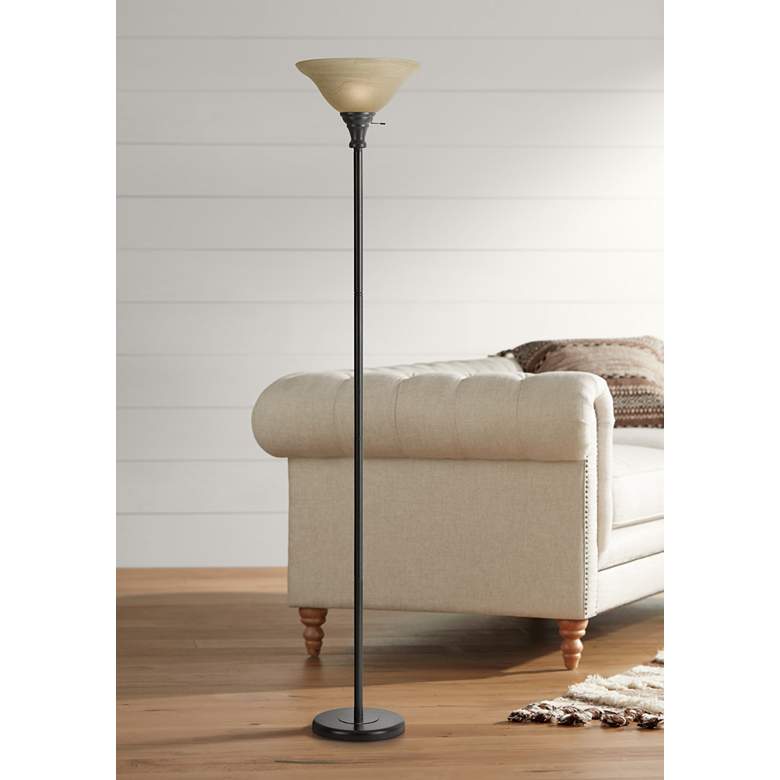 Image 1 Cal Lighting Skyler 71" Bronze Finish Torchiere Floor Lamp