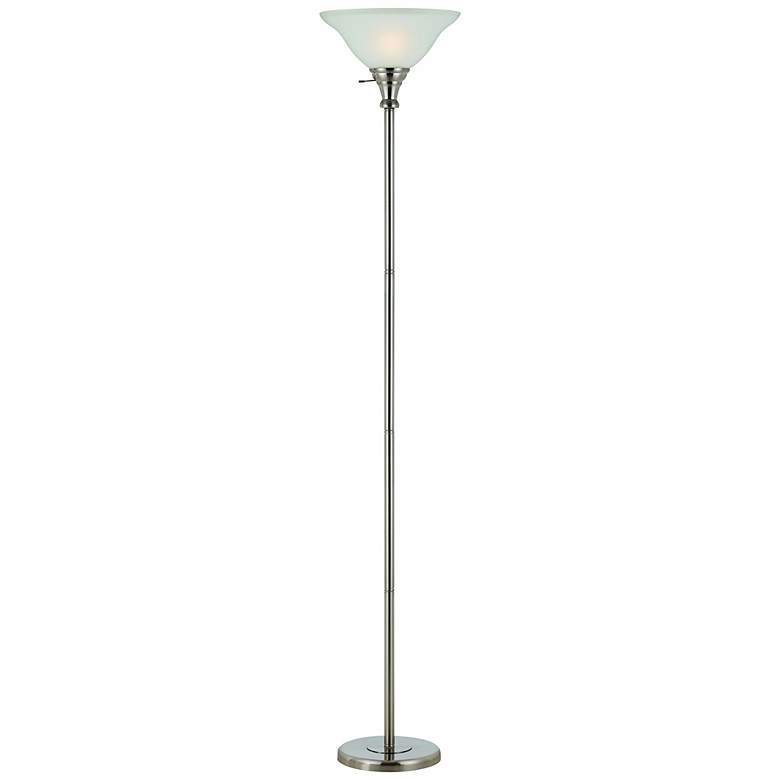 Image 2 Cal Lighting Skyler 71 inch High Brushed Steel Torchiere Floor Lamp