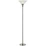 Cal Lighting Skyler 71" High Brushed Steel Torchiere Floor Lamp