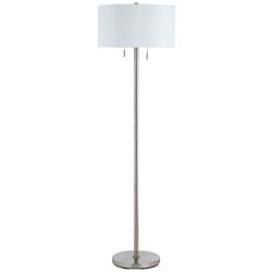 Cal Lighting Spiga 59&quot; High Modern Brushed Steel Pull Chain Floor Lamp