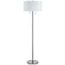 Cal Lighting Spiga 59" High Modern Brushed Steel Pull Chain Floor Lamp