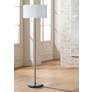 Cal Lighting Spiga 59" High Modern Brushed Steel Pull Chain Floor Lamp