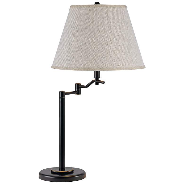 Image 2 Cal Lighting Stila 28 inch High Dark Bronze Swing Arm Table Lamp