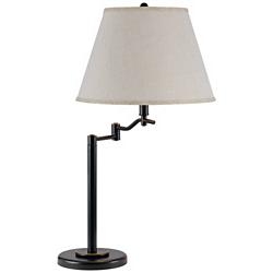 Cal Lighting Stila 28&quot; High Dark Bronze Swing Arm Table Lamp