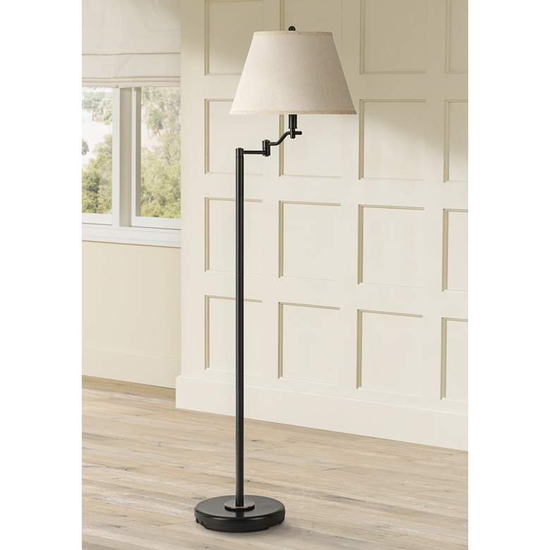Image 1 Cal Lighting Stila 59 inch High Dark Bronze Swing Arm Floor Lamp