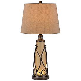 Image1 of Cal Lighting Taylor 29 1/2" Iron and Glass LED Night Light Table Lamp