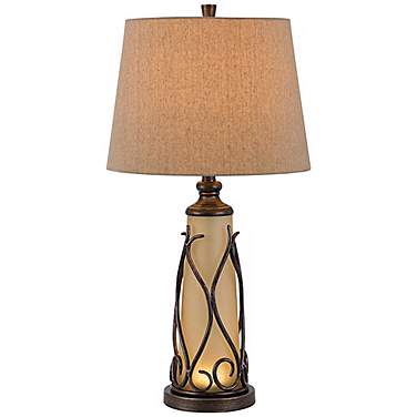 Cal Lighting Taylor 29 1/2" Iron and Glass LED Night Light Table Lamp
