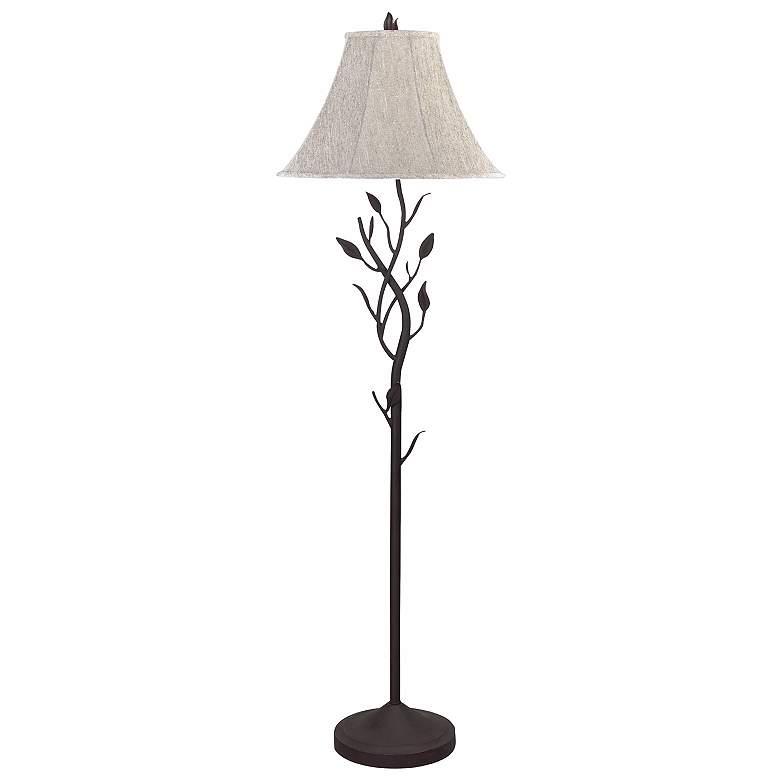 Image 1 Cal Lighting Twisting Vine 60" High Linen and Iron Finish Floor Lamp