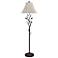 Cal Lighting Twisting Vine 60" High Linen and Iron Finish Floor Lamp