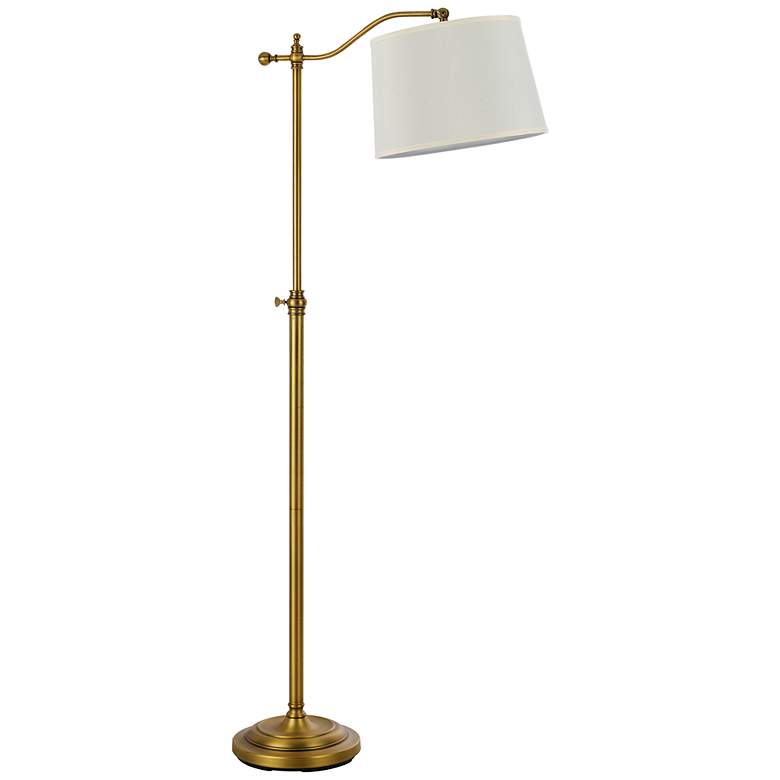 Image 2 Cal Lighting Wilmington Adjustable Height Brass Downbridge Floor Lamp