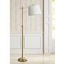 Cal Lighting Wilmington Adjustable Height Brass Downbridge Floor Lamp