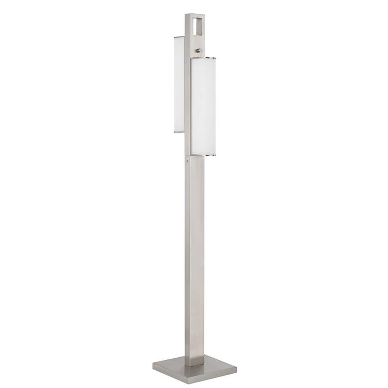 Image 1 Cal Lighting Zamora 61" Brushed Steel Modern 2-Light LED Floor Lamp