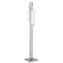 1_Cal Lighting Zamora 61" Brushed Steel Modern 2-Light LED Floor Lamp