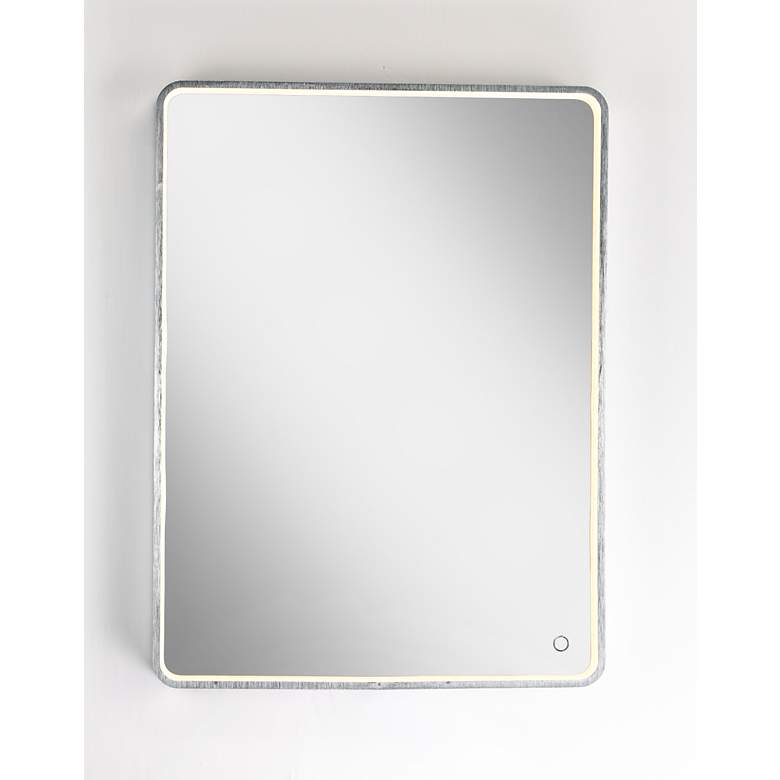 Image 2 Cala Brushed Aluminum 23 3/4" x 31 1/2" Lighted Wall Mirror more views