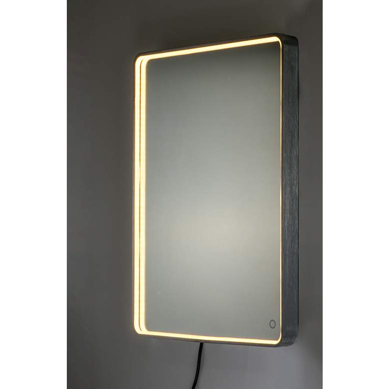 Image 4 Cala Brushed Aluminum 23 3/4" x 31 1/2" Lighted Wall Mirror more views