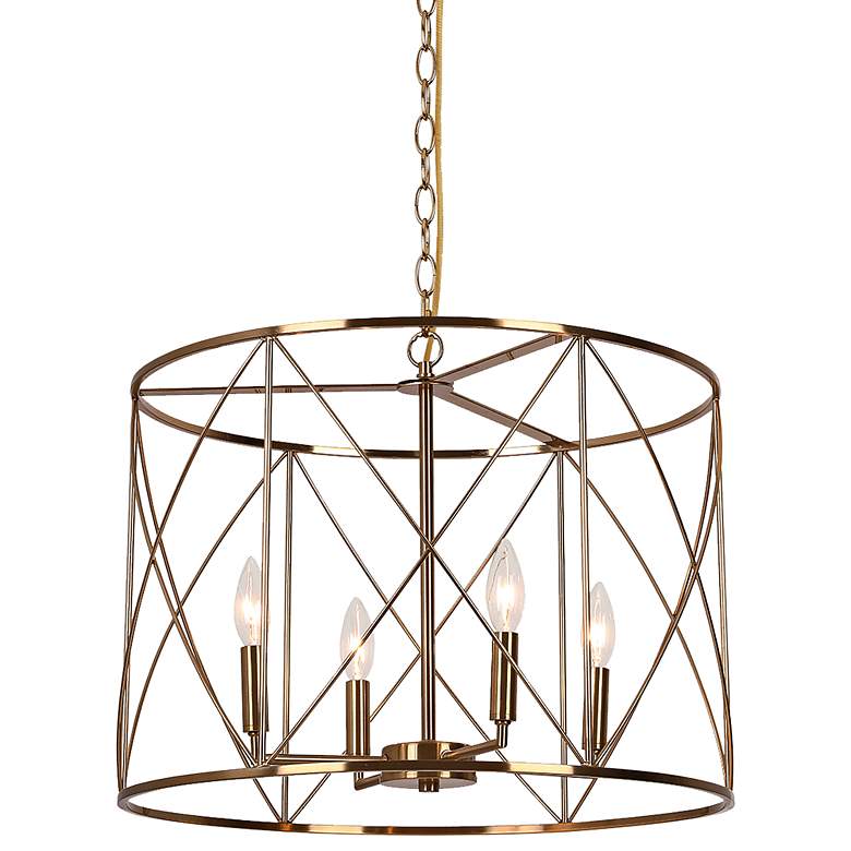 Image 2 Calah 20" Wide Aged Brass 4-Light Chandelier