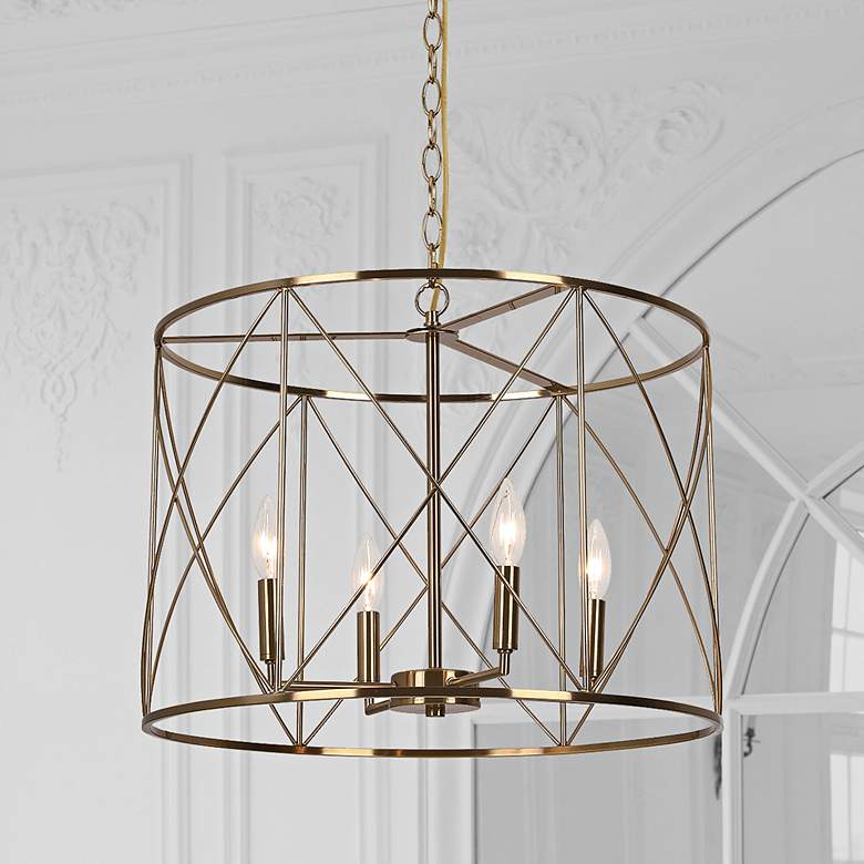 Image 1 Calah 20" Wide Aged Brass 4-Light Chandelier