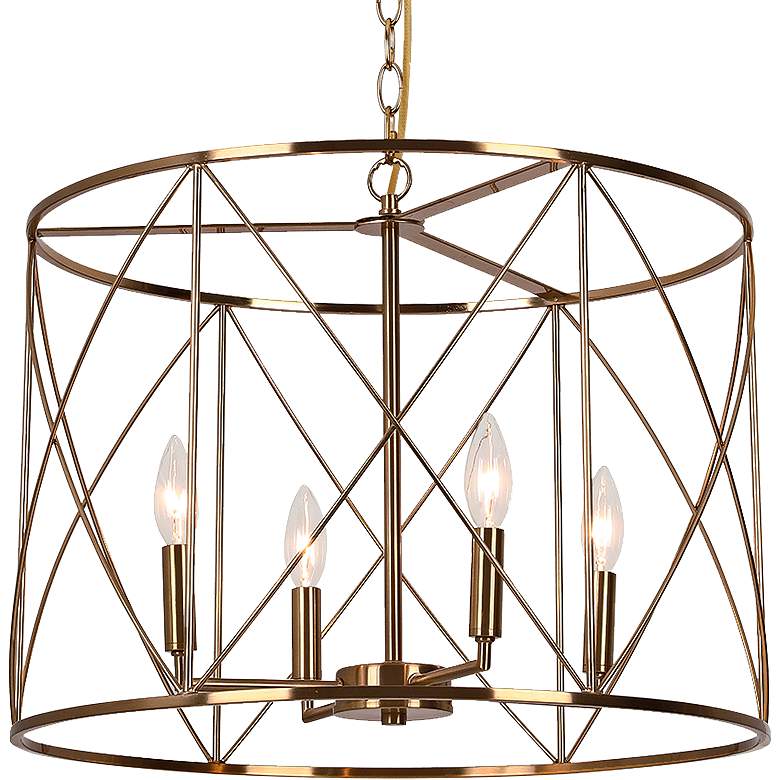 Image 3 Calah 20" Wide Aged Brass 4-Light Chandelier more views