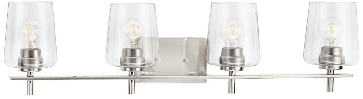 Calais Collection Four-Light New Traditional Clear Glass Bath Vanity Light