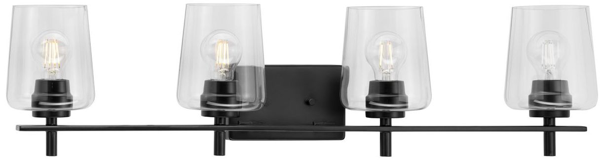 Calais Collection Four-Light New Traditional Clear Glass Bath Vanity Light