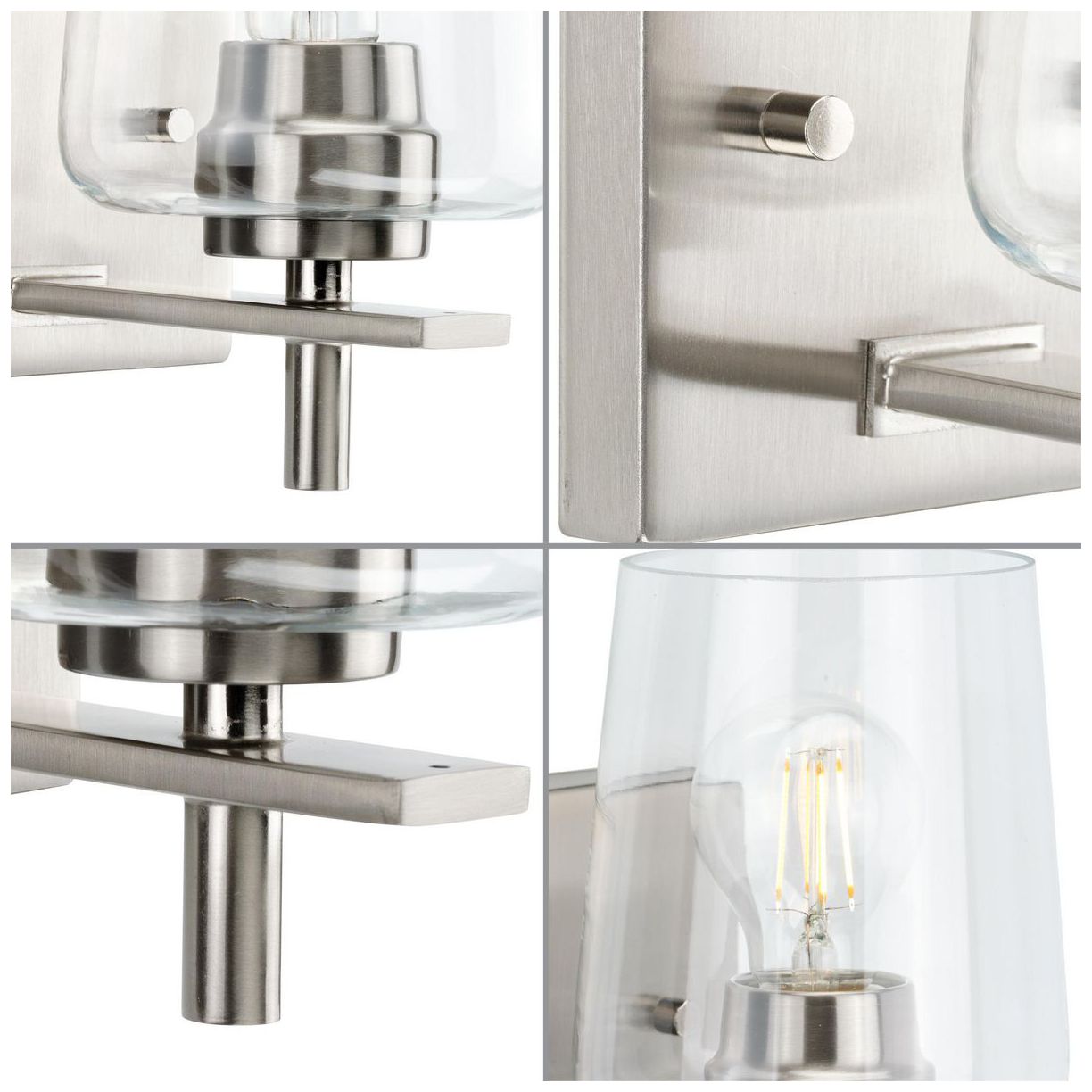 Calais Collection One-Light New Traditional Clear Glass Bath Vanity Light