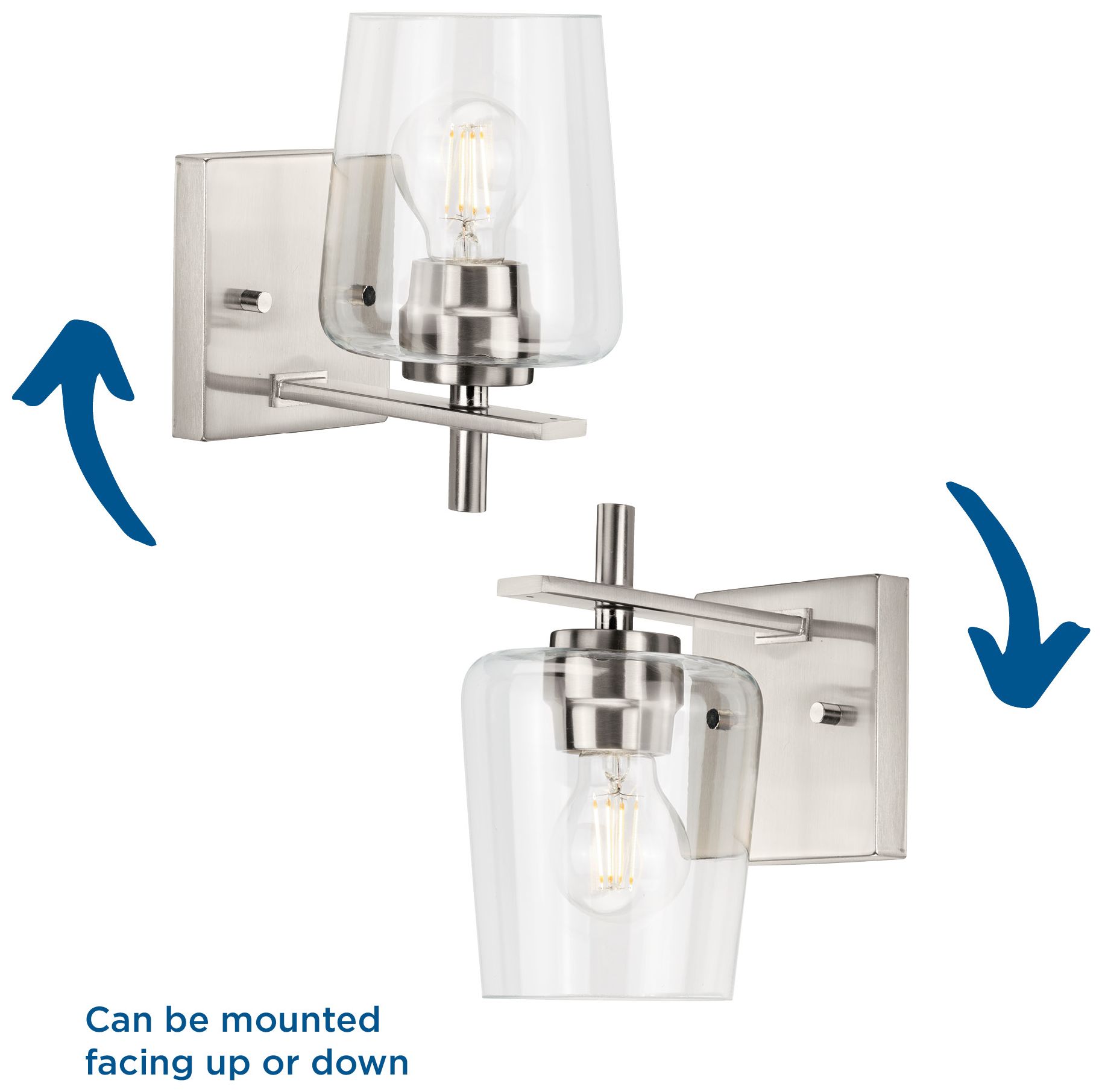 Calais Collection One-Light New Traditional Clear Glass Bath Vanity Light