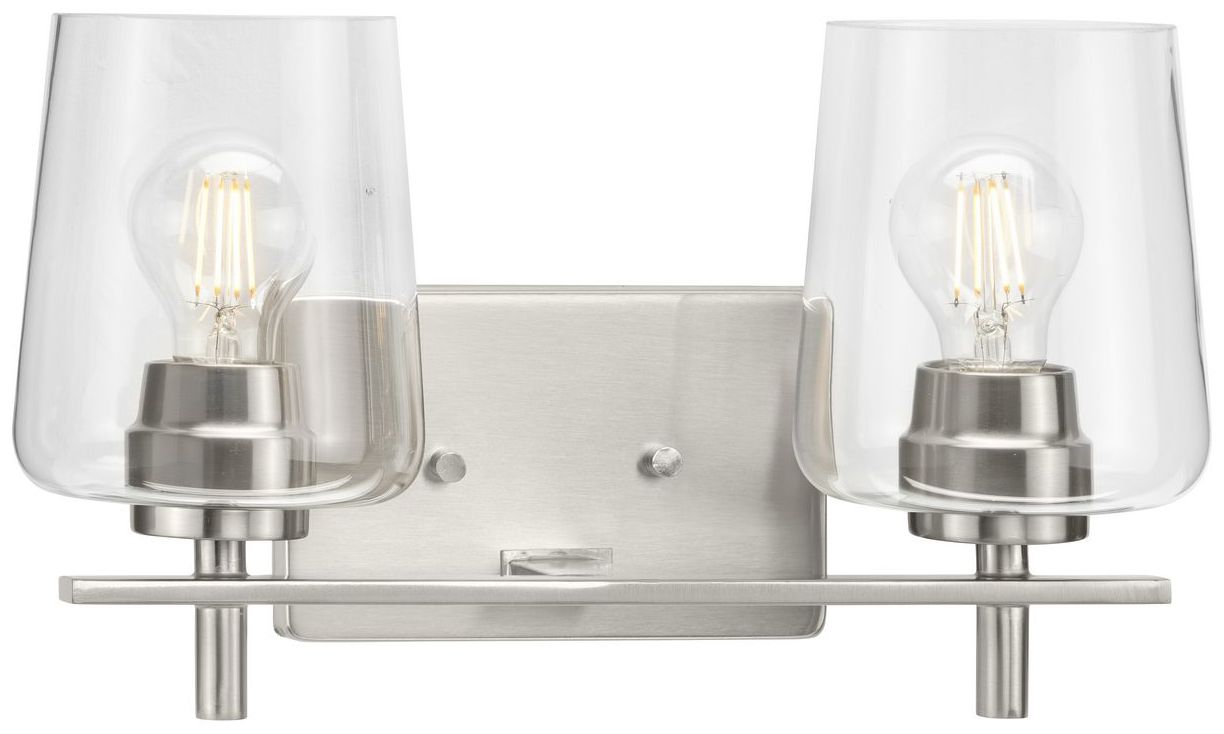 Calais Collection Two-Light New Traditional Clear Glass Bath Vanity Light