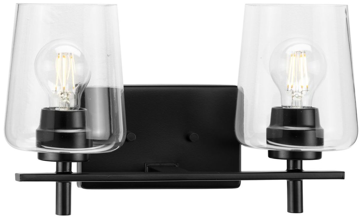 Calais Collection Two-Light New Traditional Clear Glass Bath Vanity Light