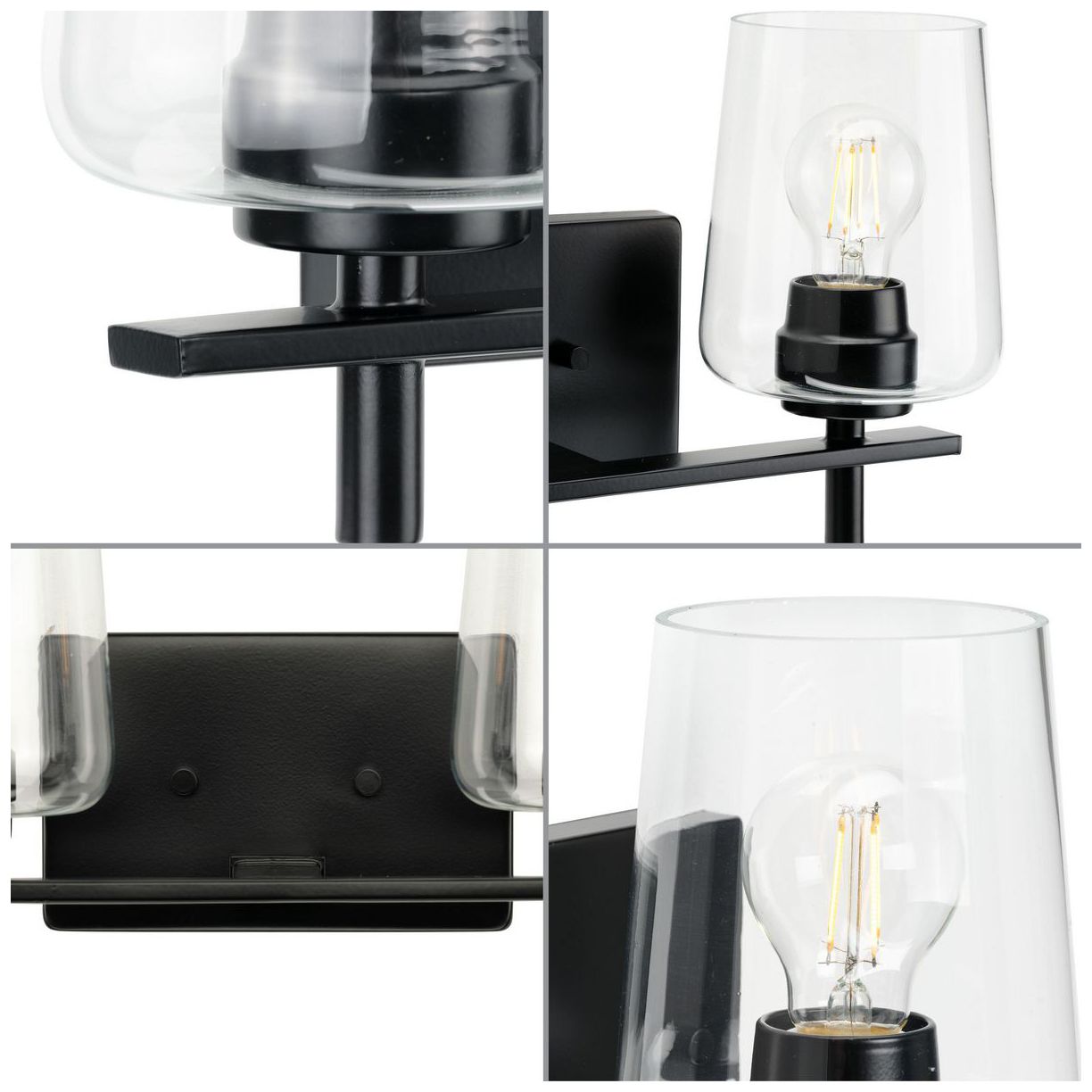 Calais Collection Two-Light New Traditional Clear Glass Bath Vanity Light
