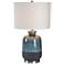 Calandro Two-Toned Navy Blue Ceramic Accent Table Lamp