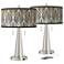 Calathea Gem Vicki Brushed Nickel USB Table Lamps Set of 2