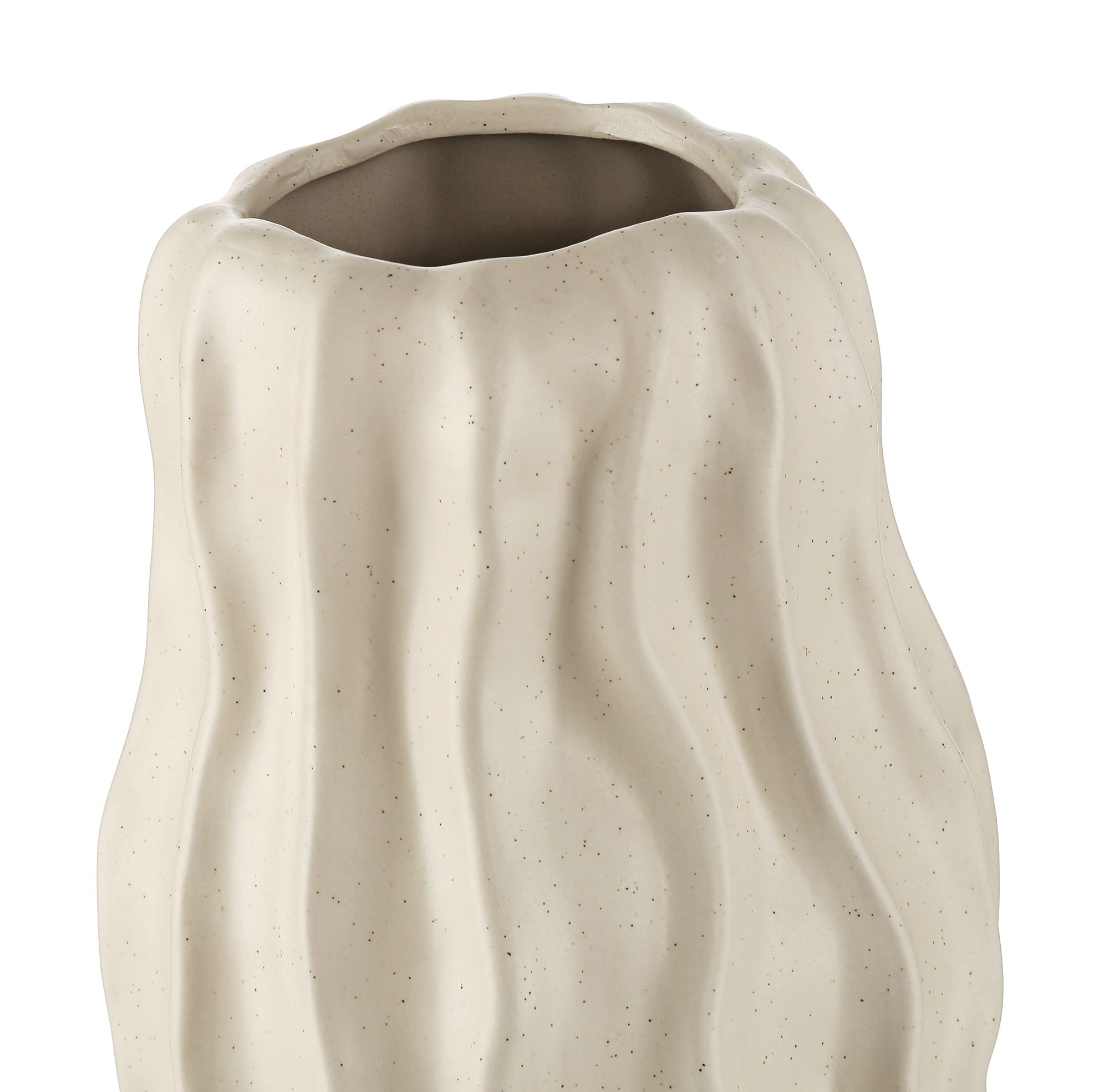 Image 2 Caldera 13" High White Rippled Ceramic Vase more views