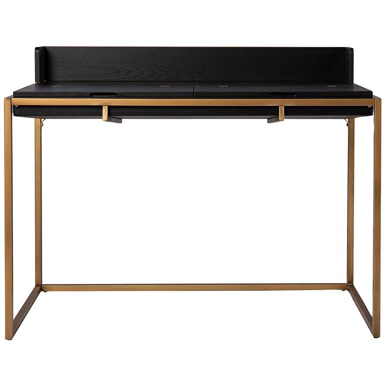 Image 5 Caldlin 45 1/2 inch Wide Black and Gold Flip-Top Desk more views