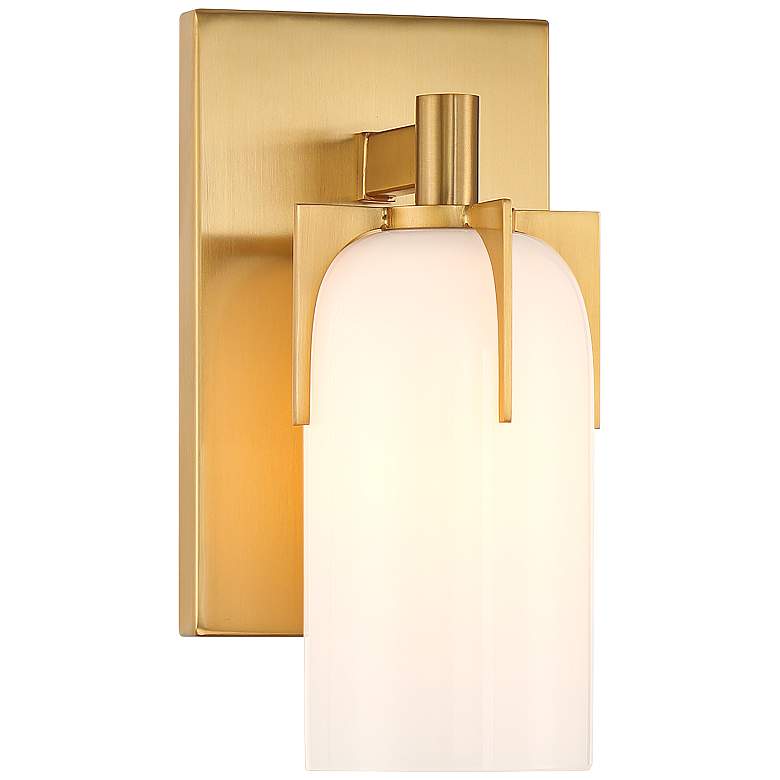 Image 1 Caldwell 1-Light Bathroom Vanity Light in Warm Brass