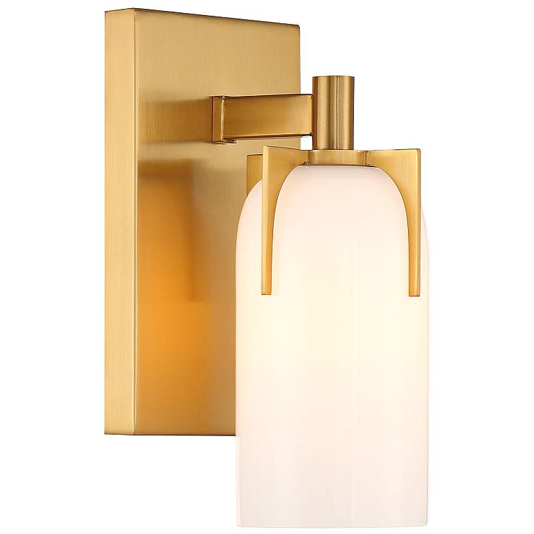 Image 5 Caldwell 1-Light Bathroom Vanity Light in Warm Brass more views