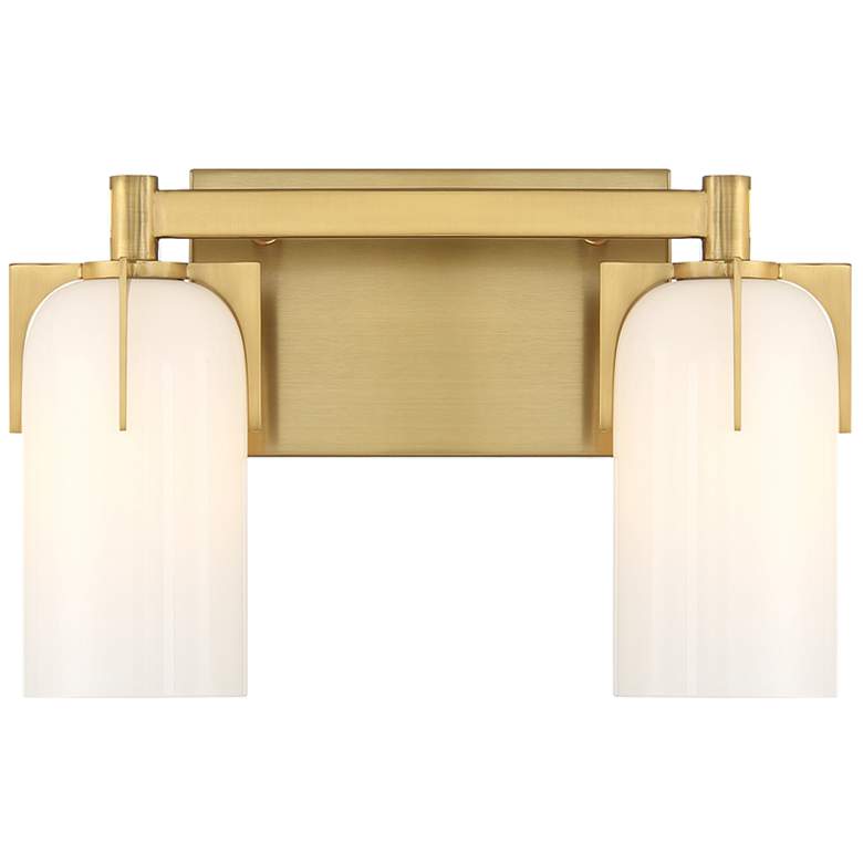 Image 1 Caldwell 2-Light Bathroom Vanity Light in Warm Brass