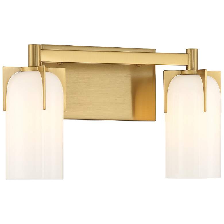 Image 3 Caldwell 2-Light Bathroom Vanity Light in Warm Brass more views