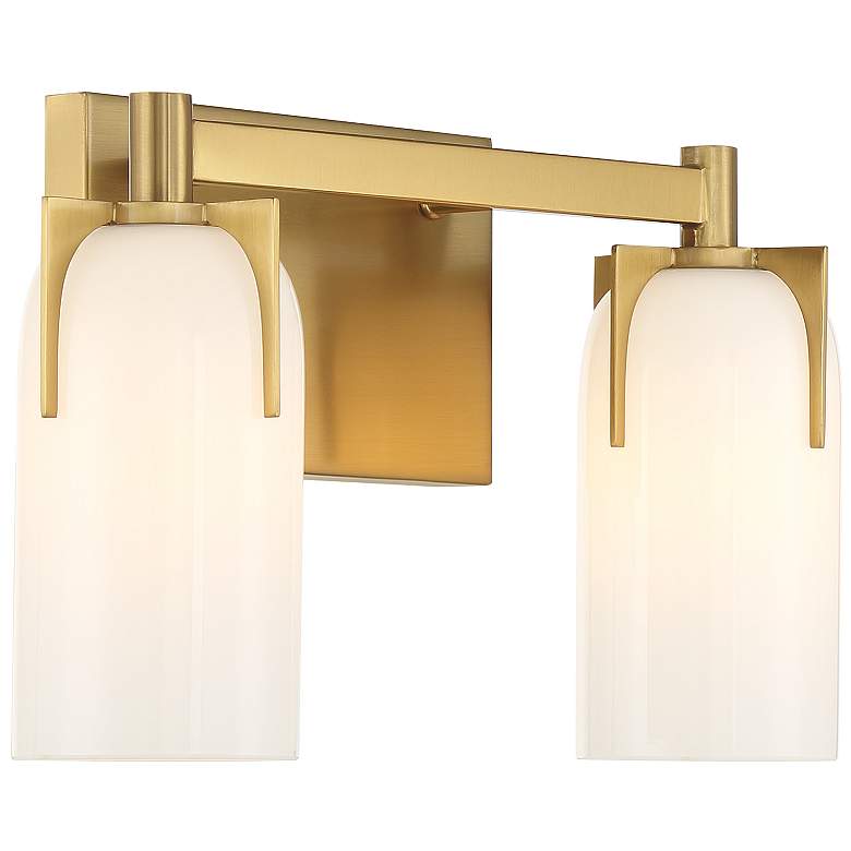 Image 4 Caldwell 2-Light Bathroom Vanity Light in Warm Brass more views