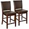Caldwell 26" Brown Faux Leather Counter Stool Set of 2