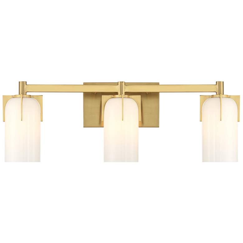 Image 1 Caldwell 3-Light Bathroom Vanity Light in Warm Brass