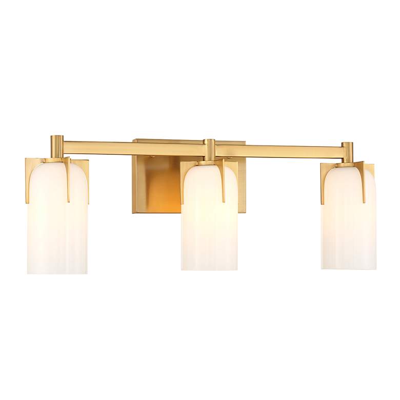 Image 3 Caldwell 3-Light Bathroom Vanity Light in Warm Brass more views