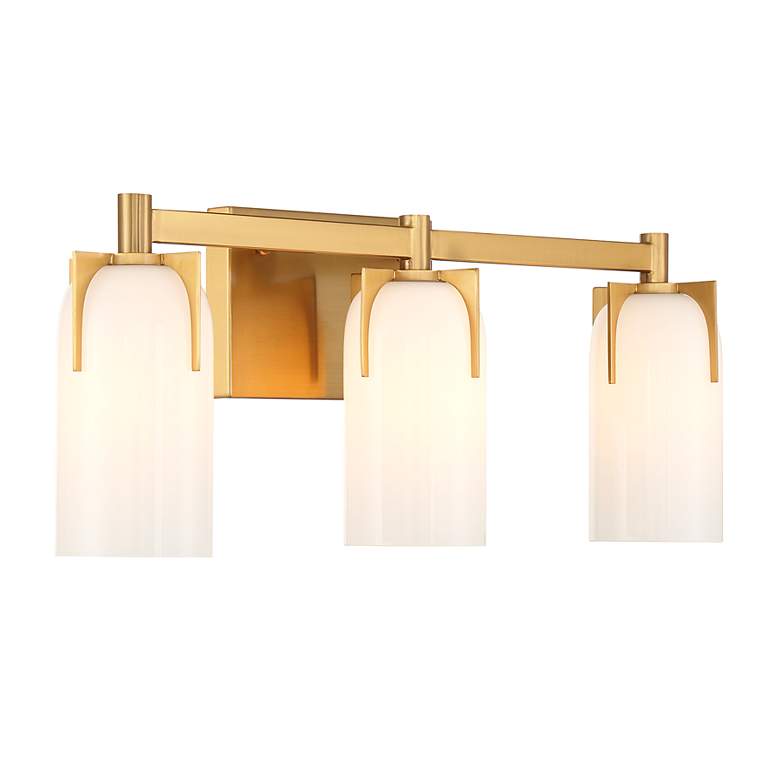 Image 4 Caldwell 3-Light Bathroom Vanity Light in Warm Brass more views