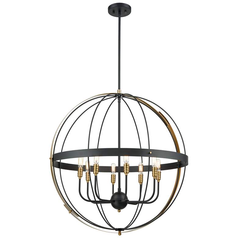 Image 1 Caldwell 32 inch Wide 8-Light Chandelier - Matte Black